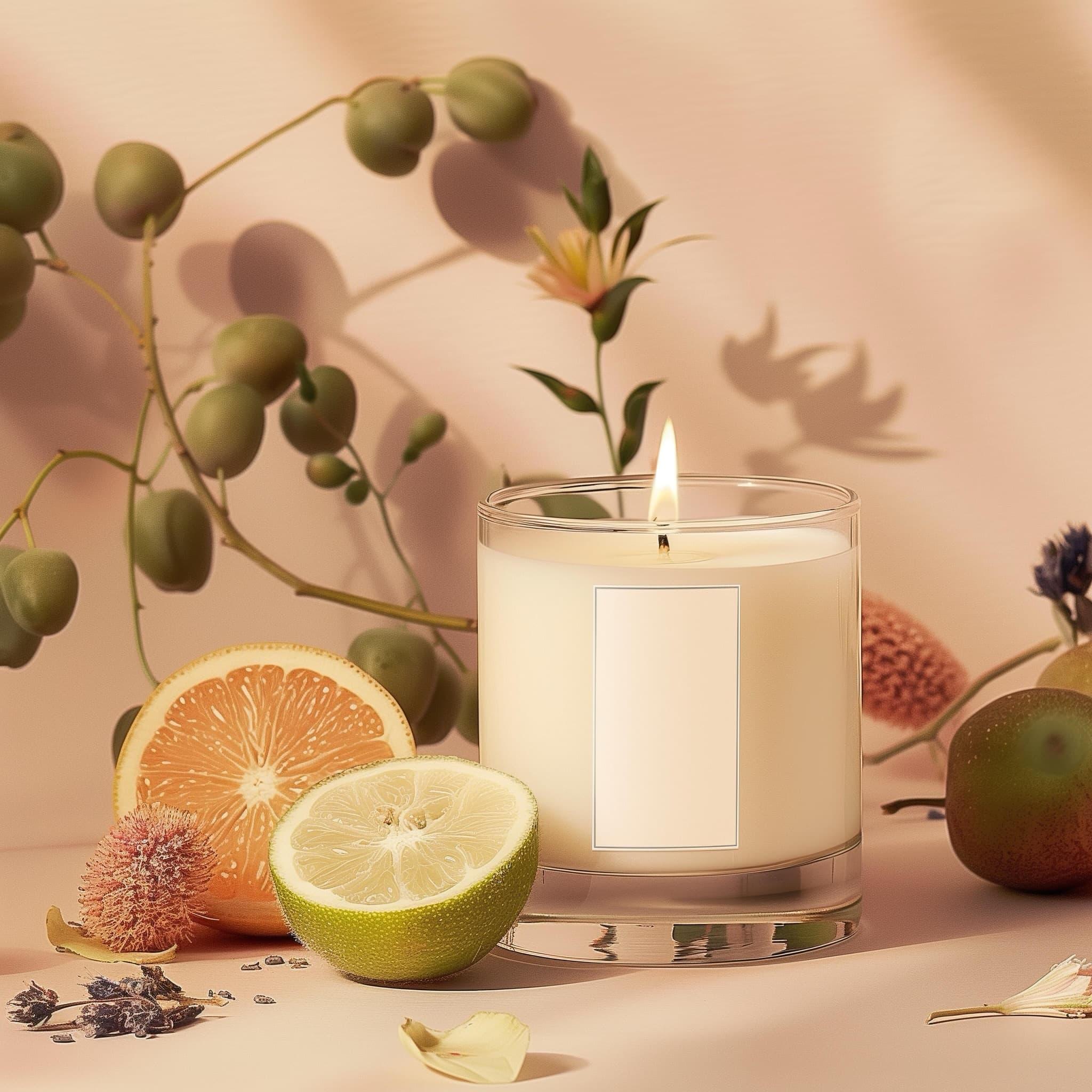 nến thơm citrus nhẹ giúp không gian tươi mới dễ chịu